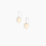 Dinosaur Designs Earth Wire Earrings in Cream Colour resin with 925 Sterling Silver Material.