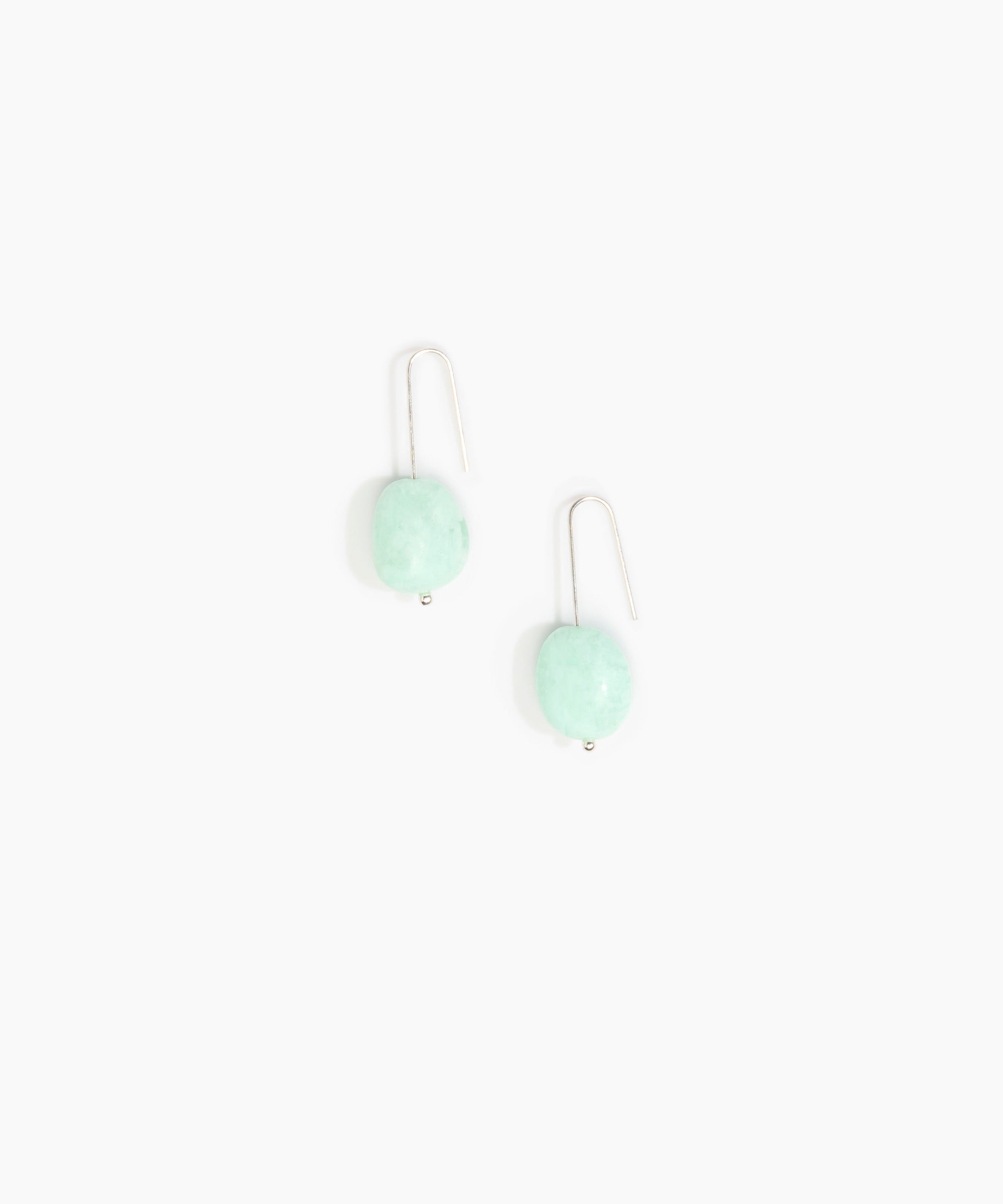 Dinosaur Designs Earth Wire Earrings in Mint Colour resin with 925 Sterling Silver Material