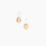 Dinosaur Designs Earth Wire Earrings in Sandy Pearl Colour resin with 925 Sterling Silver Material.