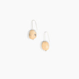 Dinosaur Designs Earth Wire Earrings in Sandy Pearl Colour resin with 925 Sterling Silver Material..