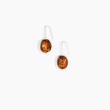 Dinosaur Designs Earth Wire Earrings in Dark Horn Colour resin with 925 Sterling Silver Material..
