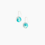 Dinosaur Designs Earth Wire Earrings in Lagoon Colour resin with 925 Sterling Silver Material..