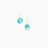 Dinosaur Designs Earth Wire Earrings in Lagoon Colour resin with 925 Sterling Silver Material.