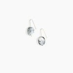 Dinosaur Designs Earth Wire Earrings in White Marble Colour resin with 925 Sterling Silver Material.