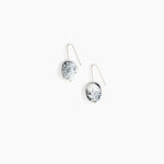 Dinosaur Designs Earth Wire Earrings in White Marble Colour resin with 925 Sterling Silver Material.