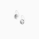 Dinosaur Designs Earth Wire Earrings in White Marble Colour resin with 925 Sterling Silver Material.