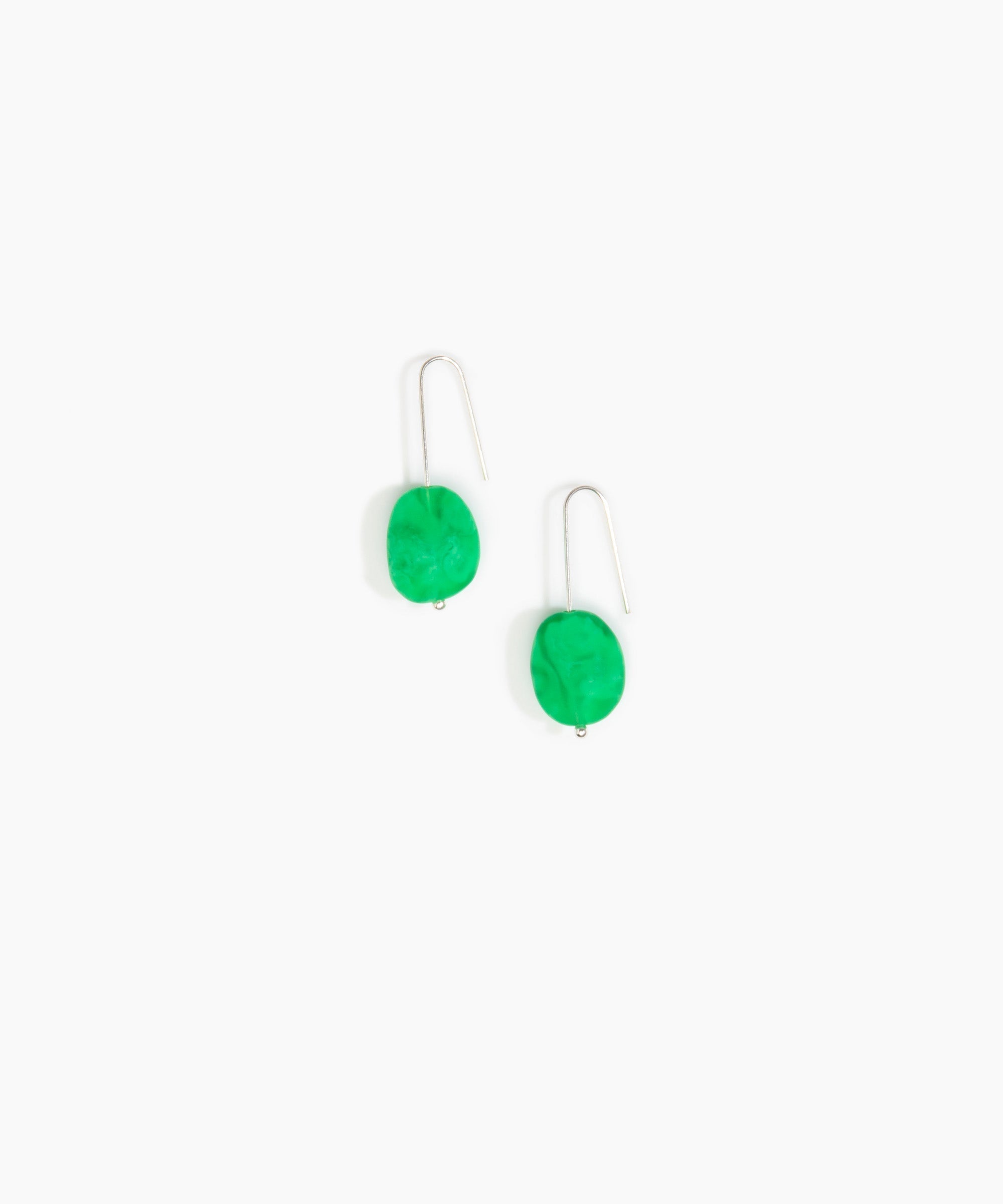 Dinosaur Designs Earth Wire Earrings in Leaf Colour resin with 925 Sterling Silver Material.