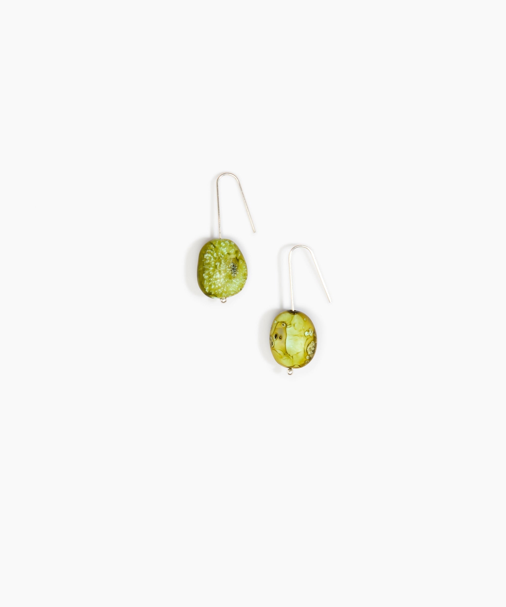 Dinosaur Designs Earth Wire Earrings in Malachite Colour resin with 925 Sterling Silver Material.