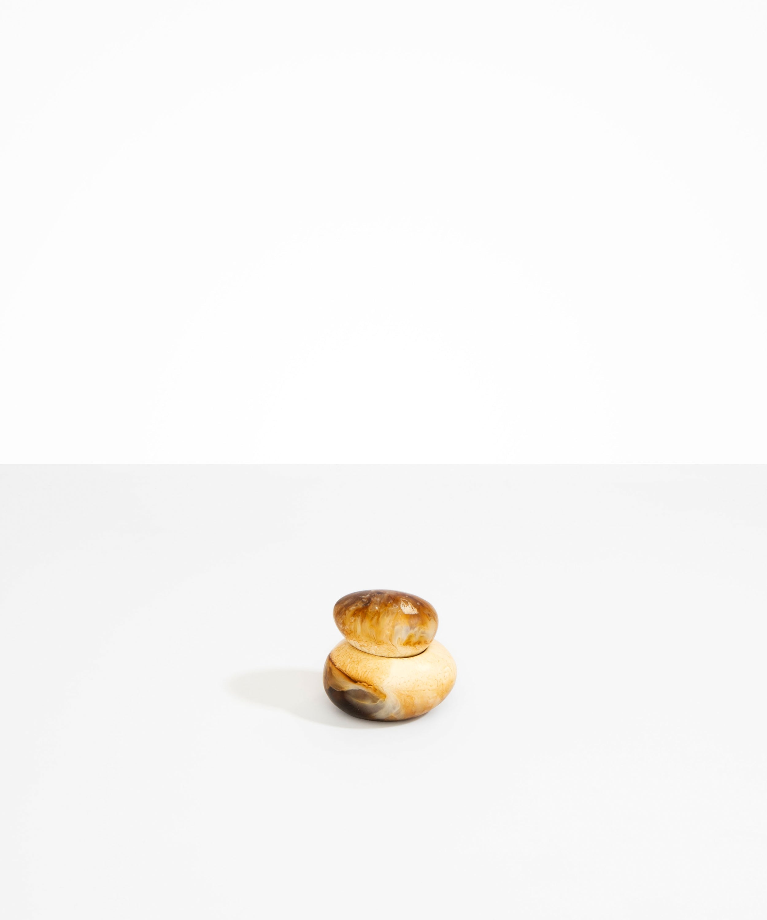 Dinosaur Designs Small Pebble Jar in Light Horn Colour resin..
