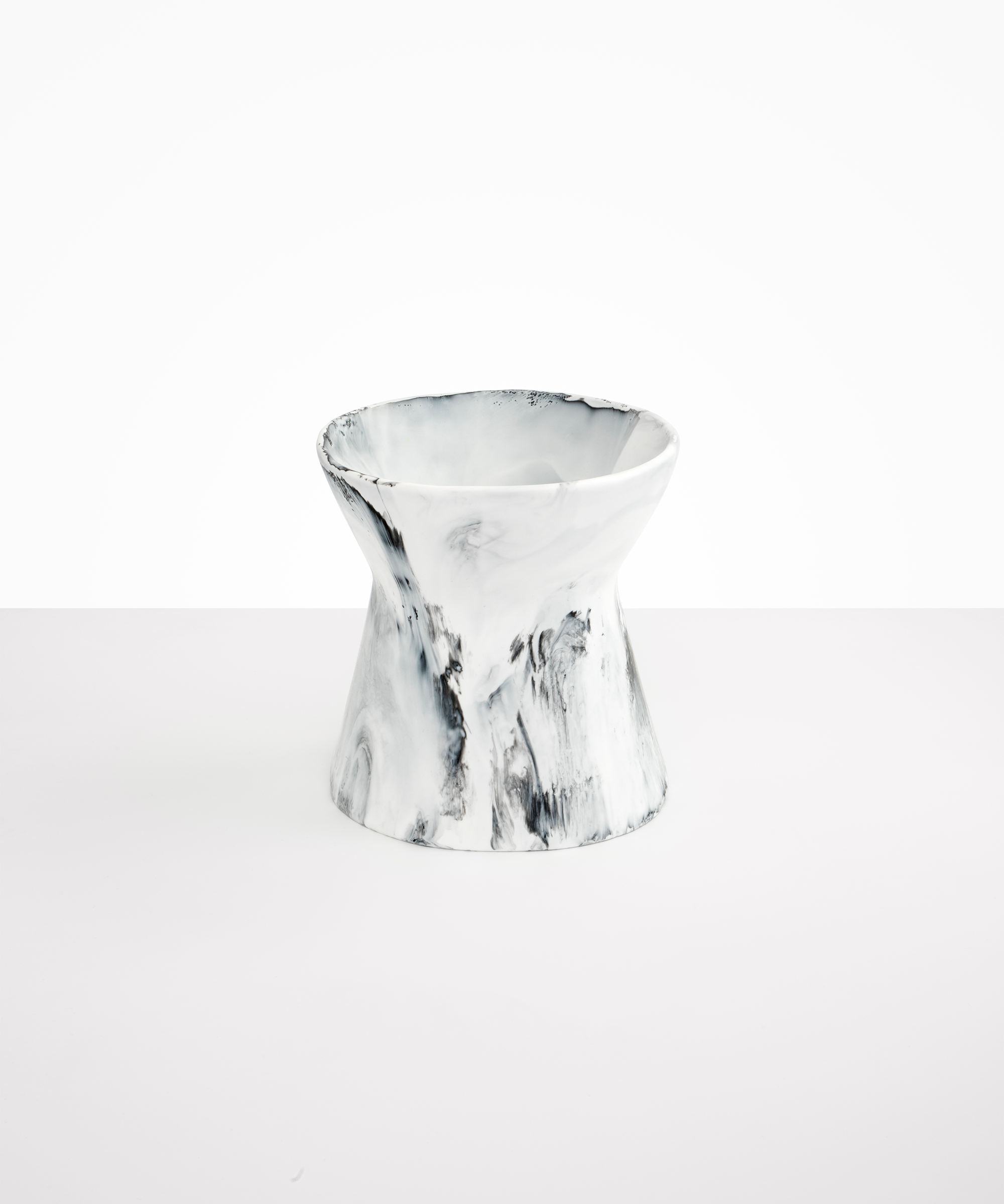 Dinosaur Designs Large Bow Vase in White Marble Colour resin.