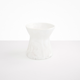 Dinosaur Designs Large Bow Vase in Snow Swirl Colour resin.