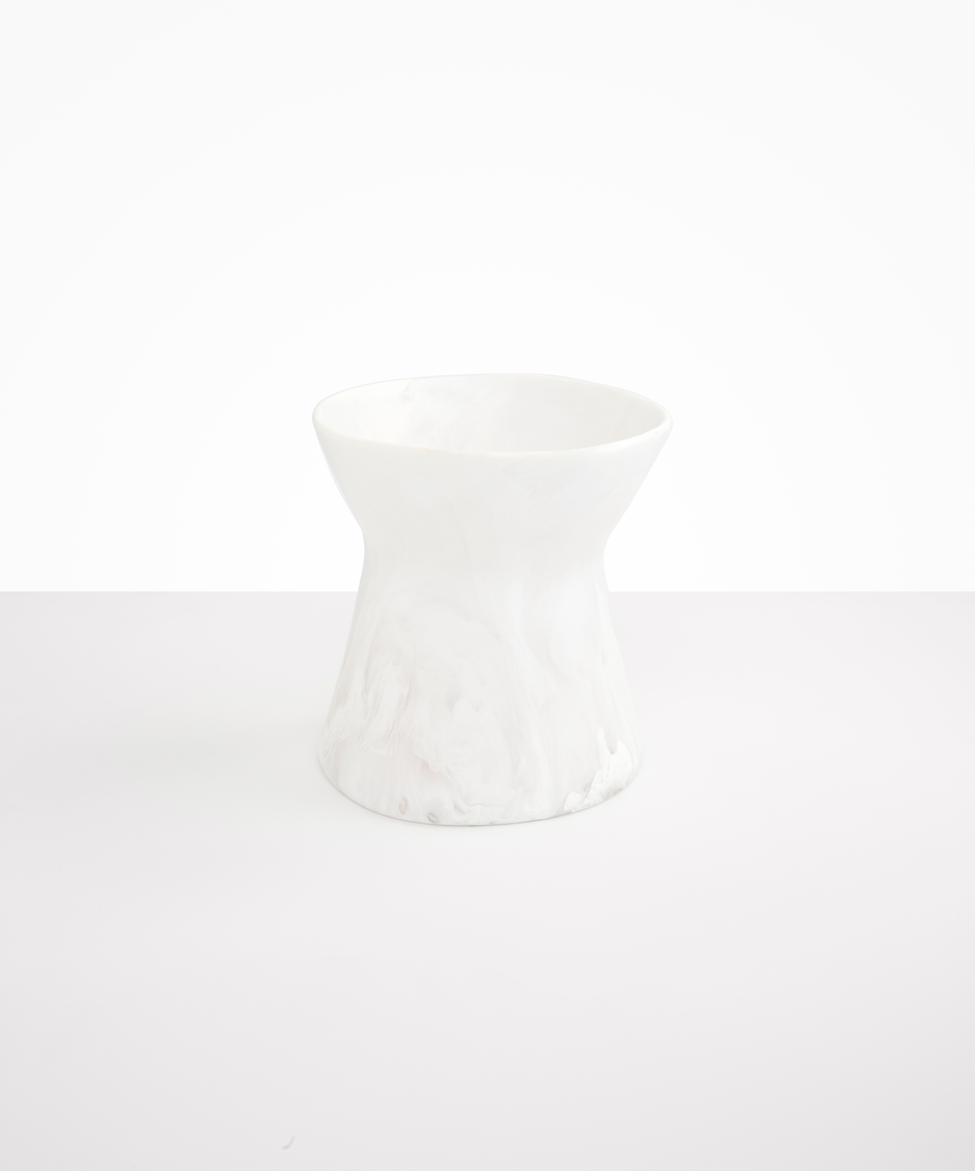 Dinosaur Designs Large Bow Vase in Snow Swirl Colour resin.