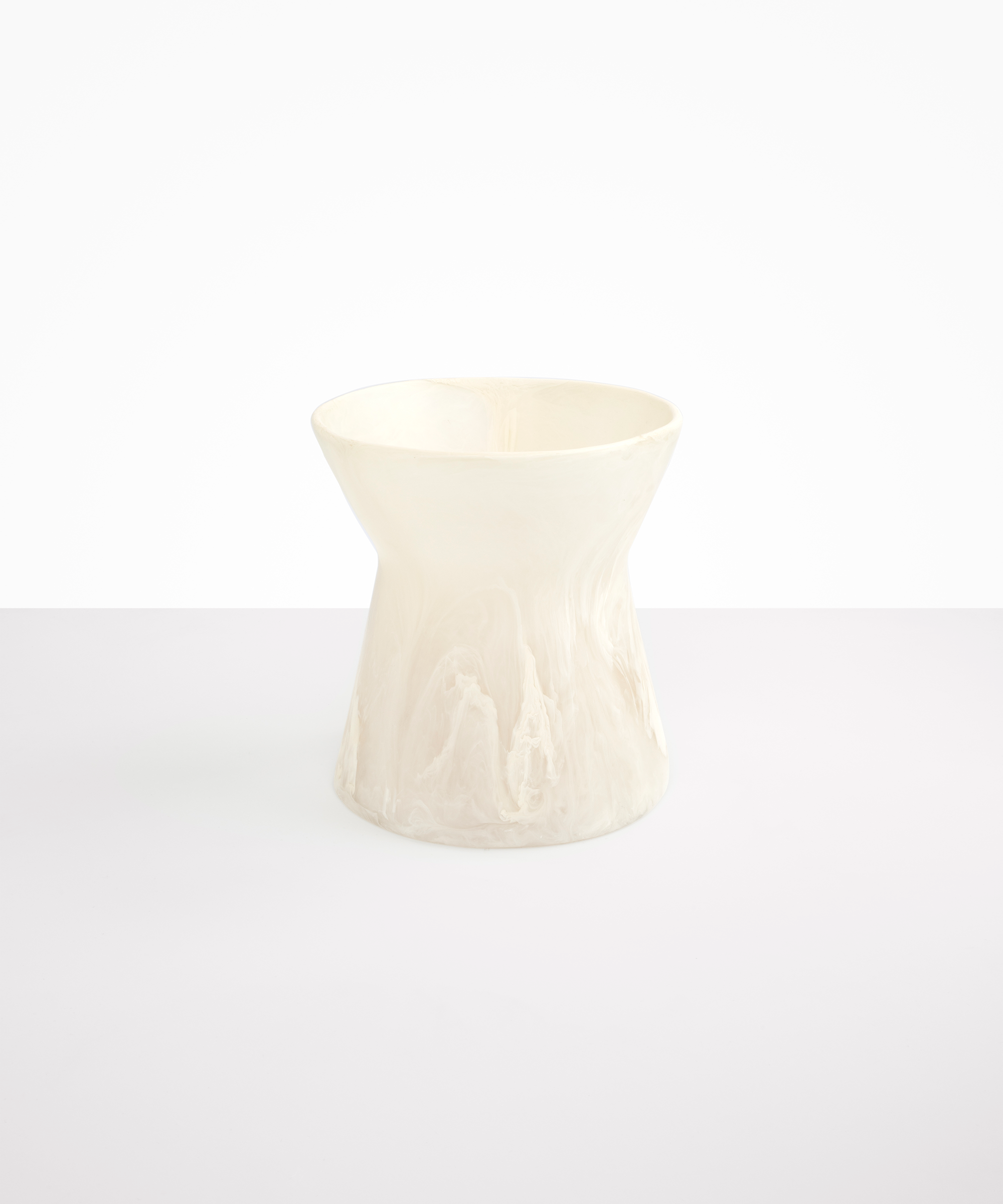 Dinosaur Designs Large Bow Vase in Chalk Swirl color resin