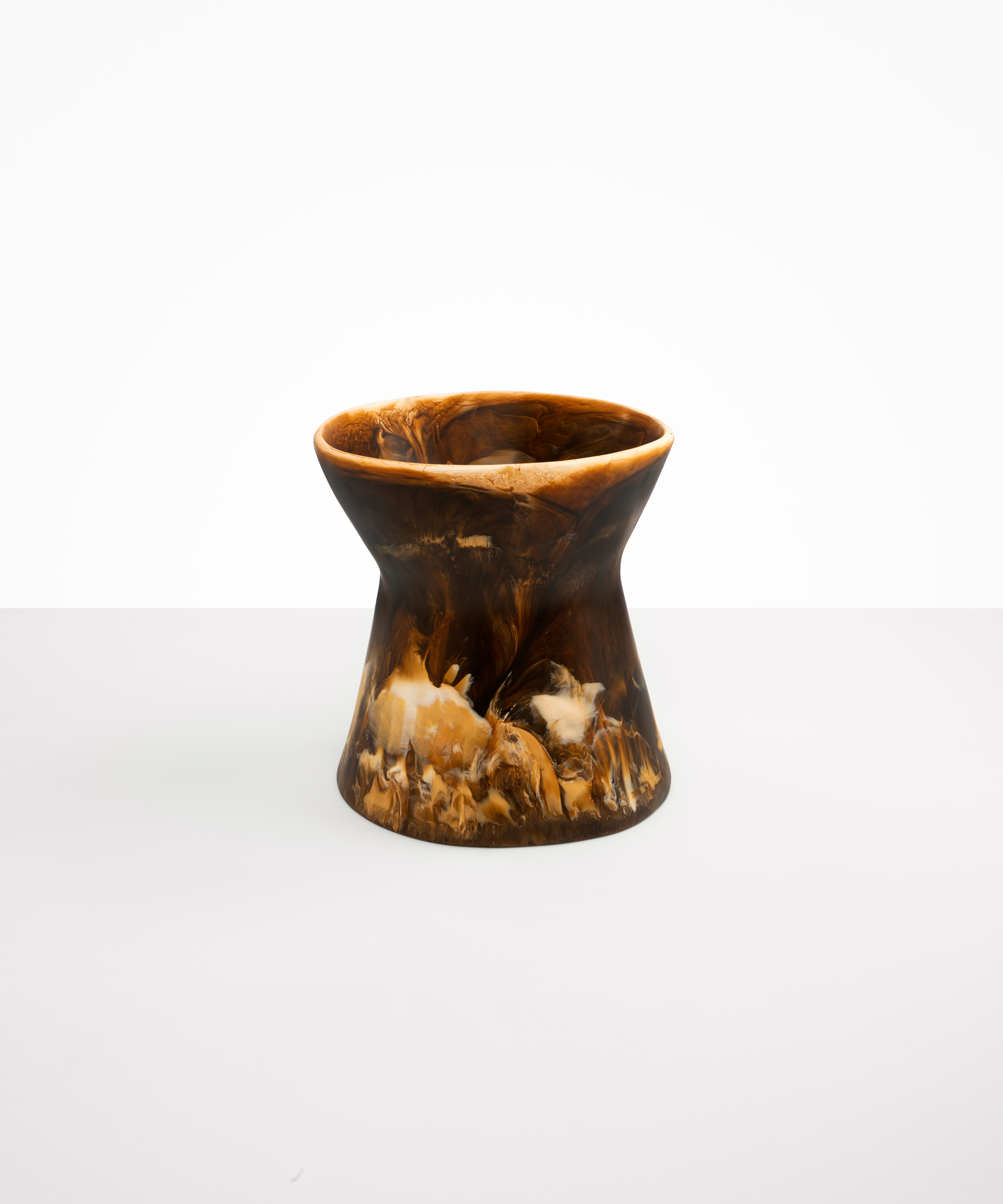 Dinosaur Designs Large Bow Vase in Dark Horn color resin