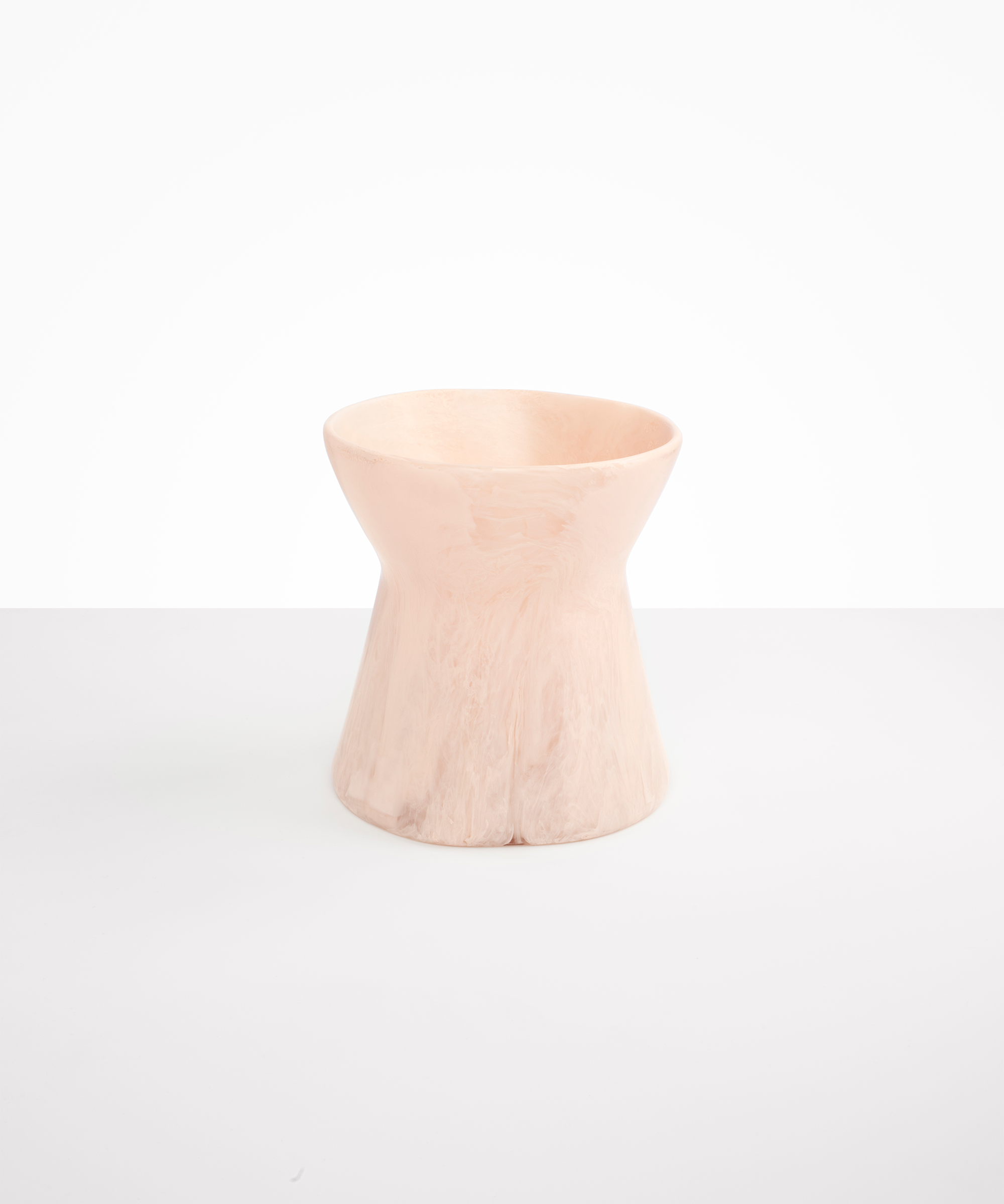 Dinosaur Designs Large Bow Vase in Rose Swirl Colour resin.