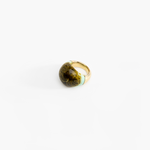 Dinosaur Designs Large Horn Ring in Malachite color resin with Nano-Coated Brass Material