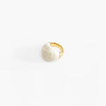 Dinosaur Designs Large Horn Ring in Chalk Swirl color resin with Nano-Coated Brass Material