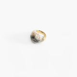 Dinosaur Designs Large Horn Ring in Sandy Pearl color resin with Nano-Coated Brass Material