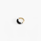 Dinosaur Designs Medium Horn Ring in Black Marble color resin with Nano-Coated Brass Material