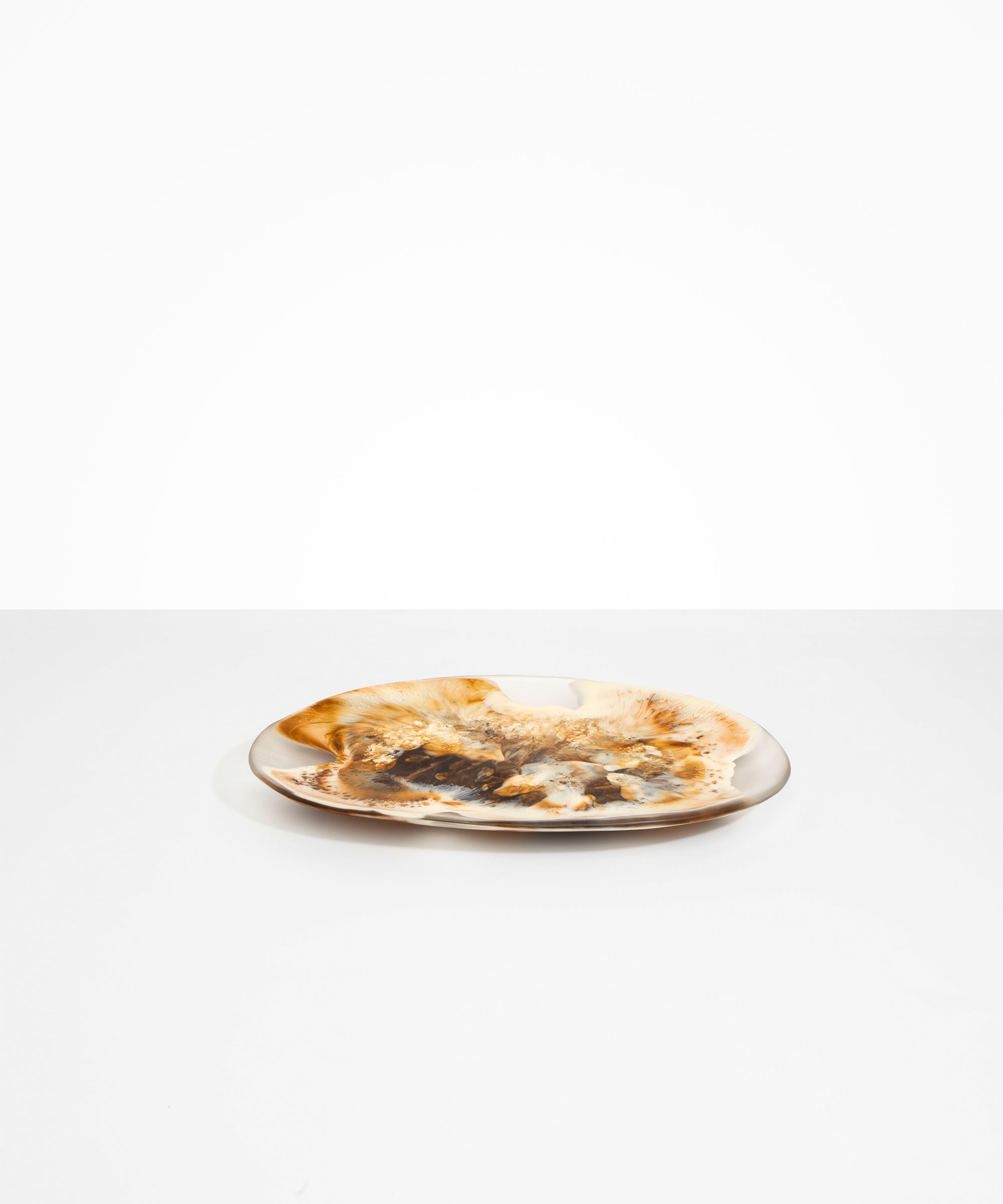 Dinosaur Designs Large Temple Platter in Light Horn Colour resin