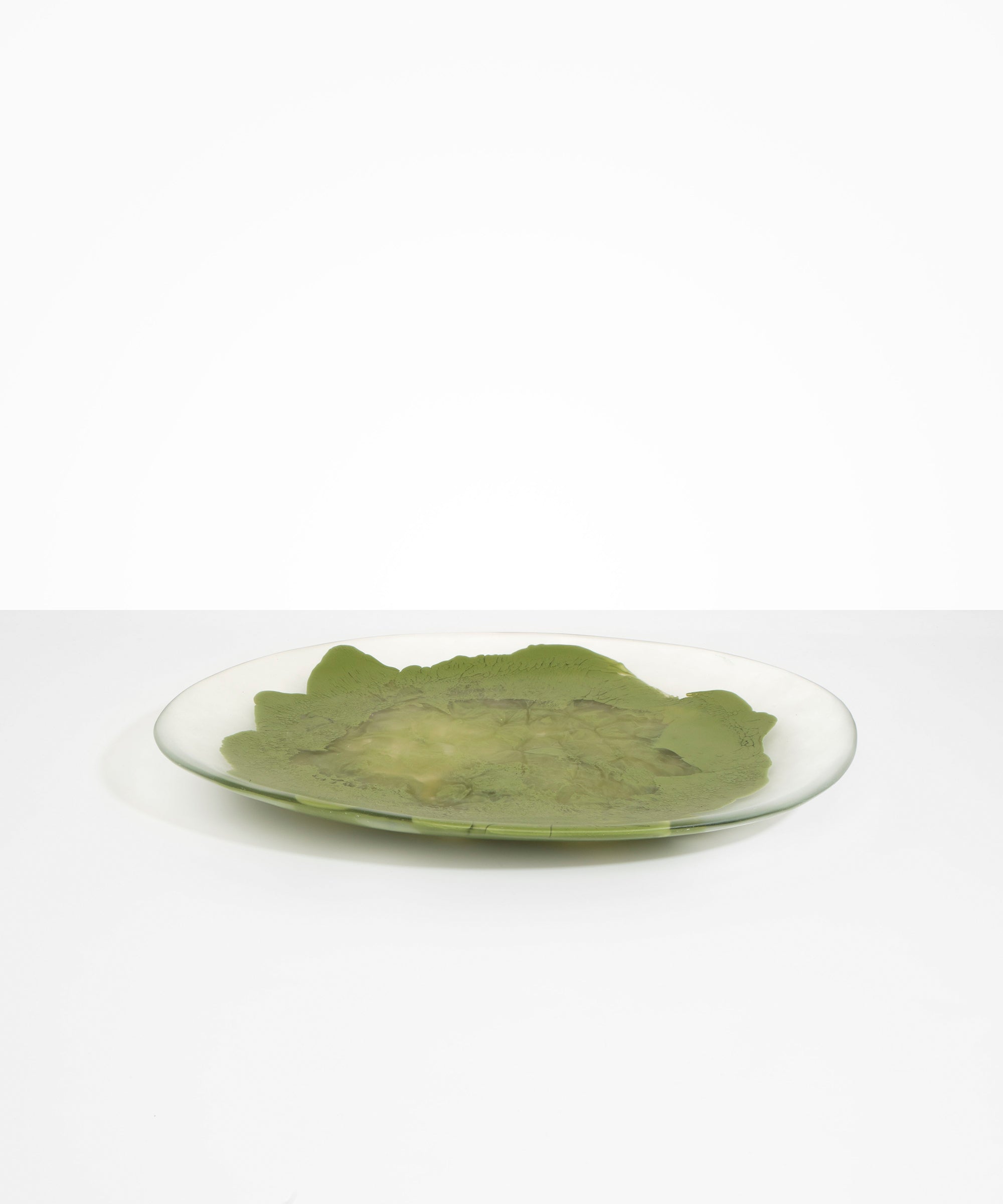 Dinosaur Designs Long Temple Platter in Olive color resin