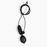 Dinosaur Designs Rock Cluster Pendant Necklaces in Black Colour resin with Nano-Coated Brass Bead Material