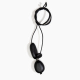 Dinosaur Designs Rock Cluster Pendant in Black Colour resin with 925 Sterling Silver Bead Material