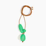 Dinosaur Designs Rock Cluster Pendant Necklaces in Leaf Colour resin with Nano-Coated Brass Bead Material