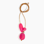 Dinosaur Designs Rock Cluster Pendant Necklaces in Flamingo Colour resin with Nano-Coated Brass Bead Material