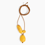 Dinosaur Designs Rock Cluster Pendant Necklaces in Honeycomb Colour resin with Nano-Coated Brass Bead Material