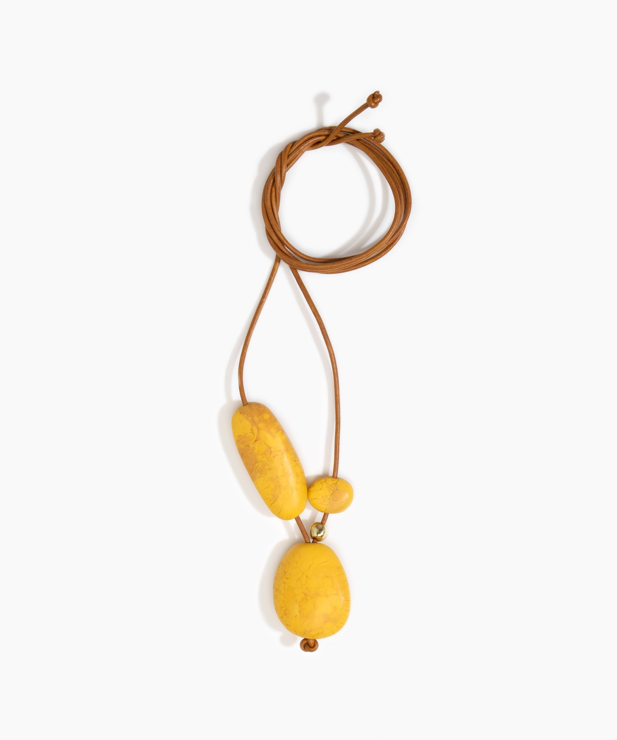 Dinosaur Designs Rock Cluster Pendant Necklaces in Honeycomb Colour resin with Nano-Coated Brass Bead Material