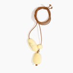 Dinosaur Designs Rock Cluster Pendant in Lemon Colour resin with Nano-Coated Brass Bead Material..