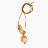 Dinosaur Designs Rock Cluster Pendant in Light Horn Colour resin with Nano-Coated Brass Bead Material.