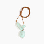 Dinosaur Designs Rock Cluster Pendant Necklaces in Mint Colour resin with Nano-Coated Brass Bead Material