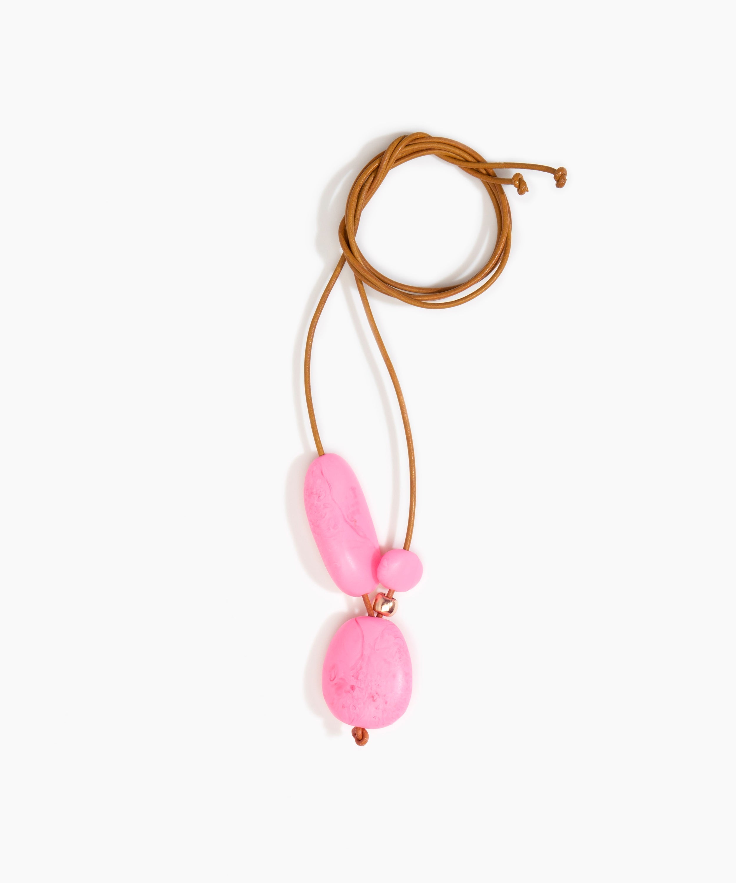 Dinosaur Designs Rock Cluster Pendant Necklaces in Parakeet Colour resin with Nano-Coated Brass Bead Material