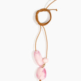 Dinosaur Designs Rock Cluster Pendant in Shell Pink Colour resin with Nano-Coated Brass Bead Material.