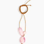Dinosaur Designs Rock Cluster Pendant Necklaces in Shell Pink Colour resin with Nano-Coated Brass Bead Material