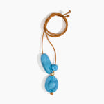 Dinosaur Designs Rock Cluster Pendant Necklaces in Sky Colour resin with Nano-Coated Brass Bead Material