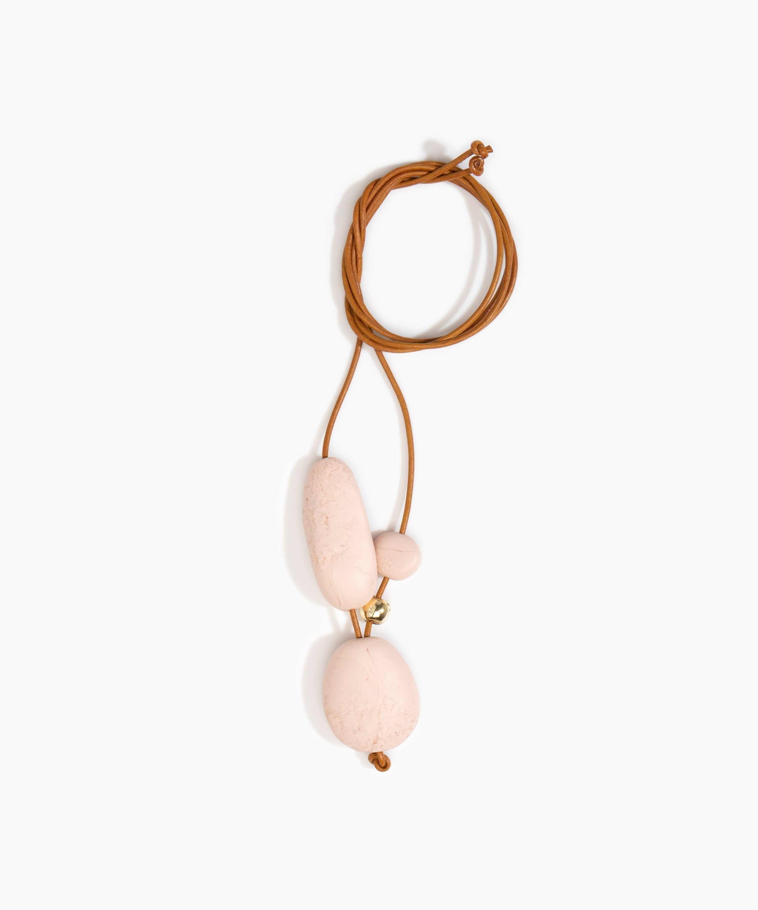 Dinosaur Designs Rock Cluster Pendant Necklaces in Rose Swirl Colour resin with Nano-Coated Brass Bead Material