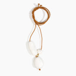 Dinosaur Designs Rock Cluster Pendant Necklaces in Snow Swirl Colour resin with Nano-Coated Brass Bead Material