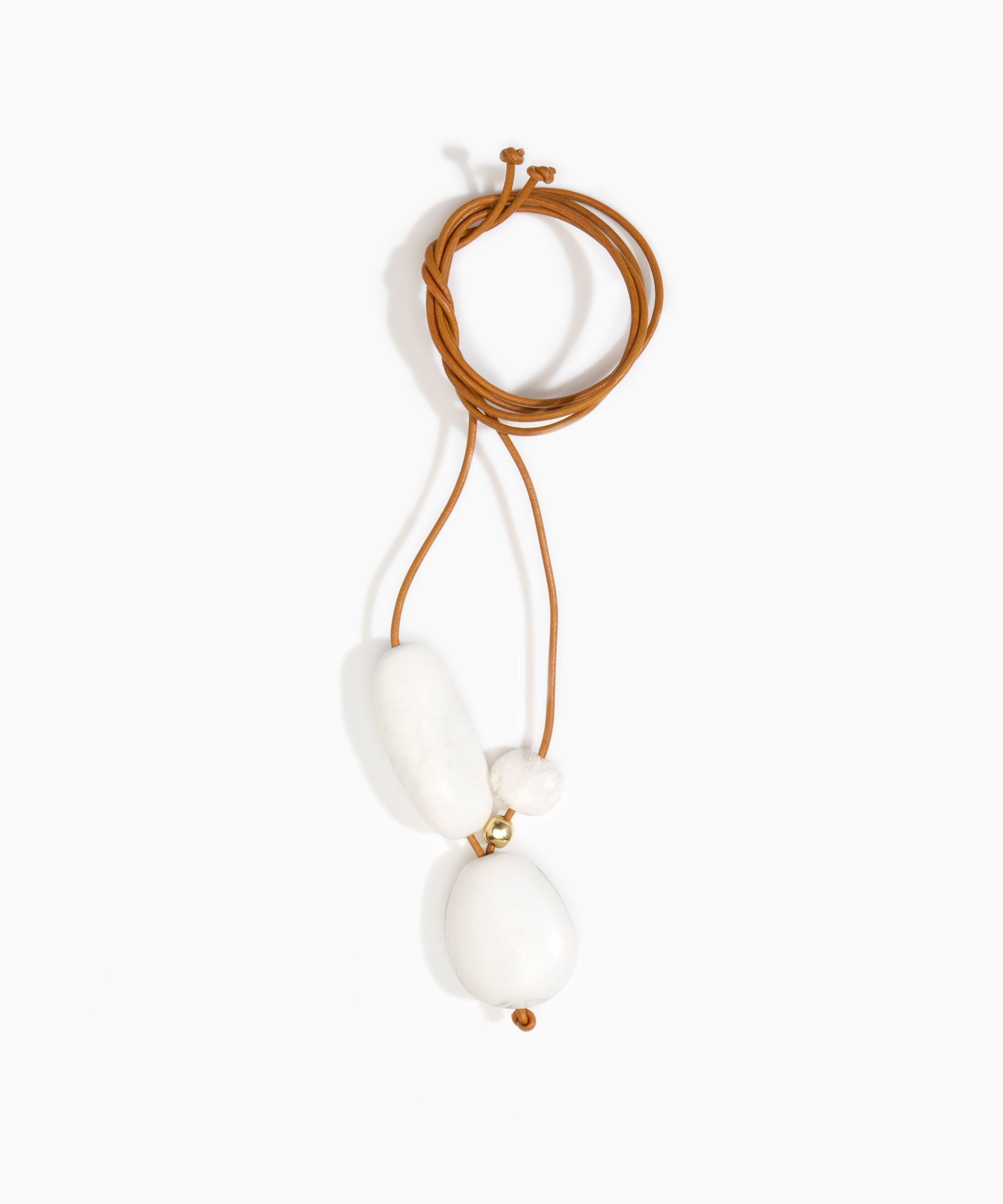 Dinosaur Designs Rock Cluster Pendant Necklaces in Snow Swirl Colour resin with Nano-Coated Brass Bead Material