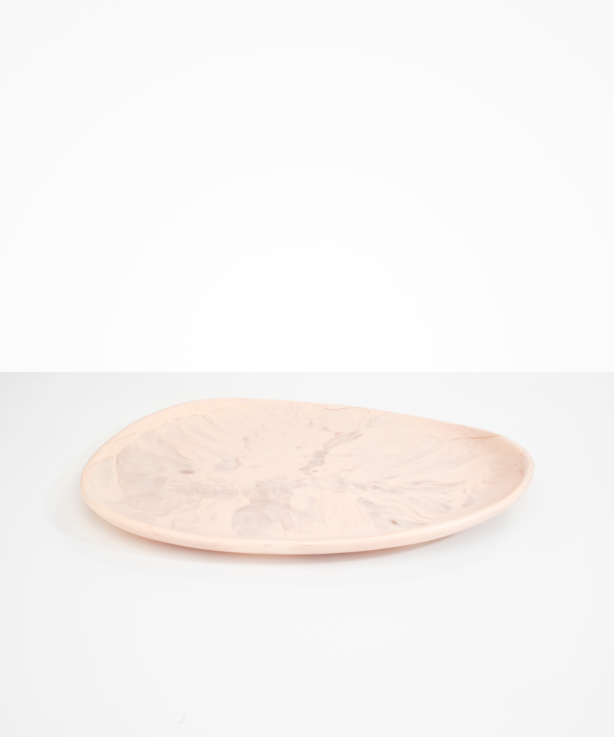 Dinosaur Designs Large Pebble Platter in Rose Swirl Colour resin.