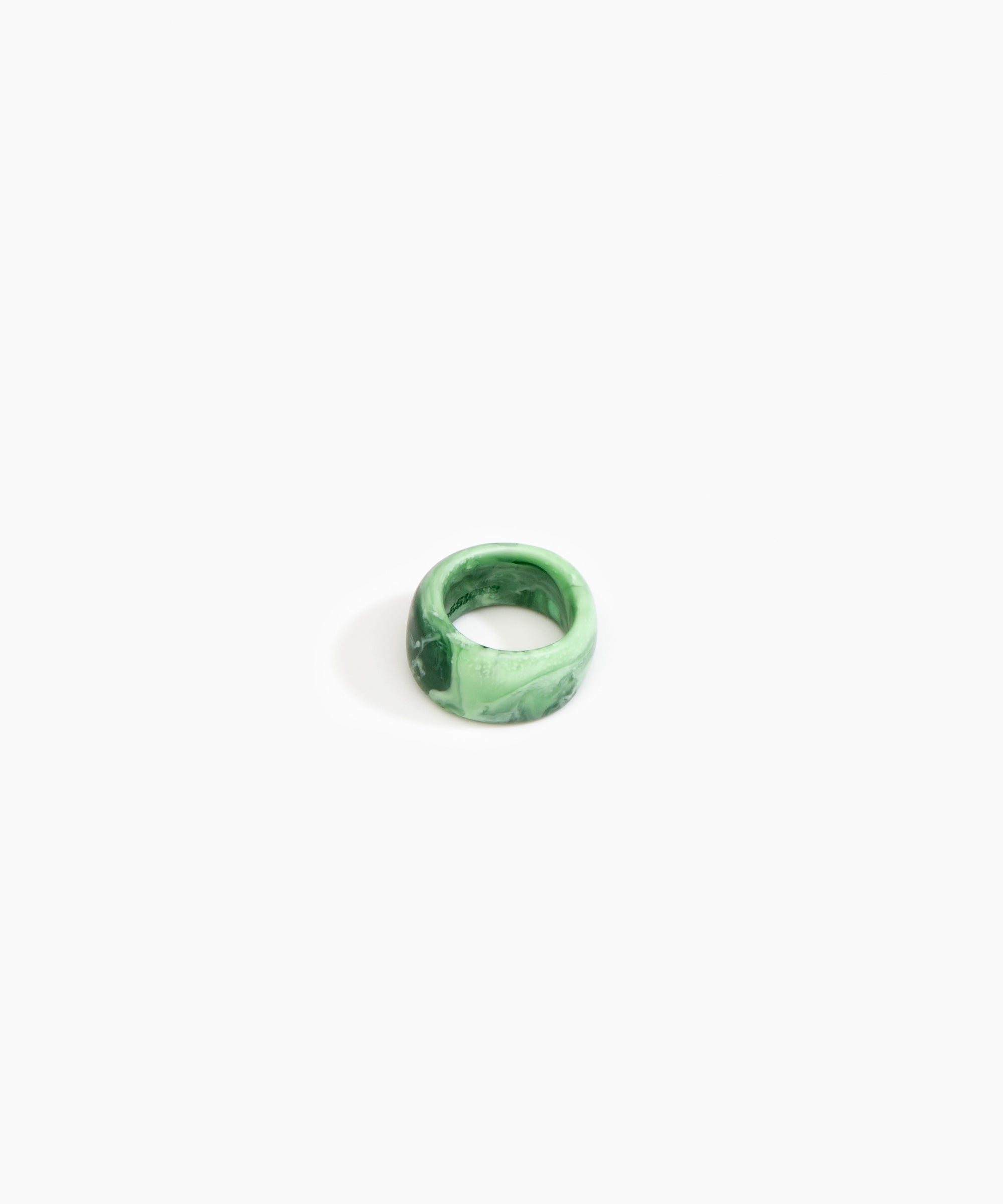 Dinosaur Designs Band Ring in Moss Colour resin with Wide Fit..