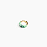 Dinosaur Designs Medium Horn Ring in Moss Colour resin with Nano-Coated Brass Material.