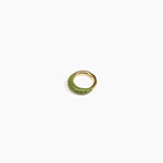 Dinosaur Designs Small Horn Ring in Olive Colour resin with Nano-Coated Brass Material.