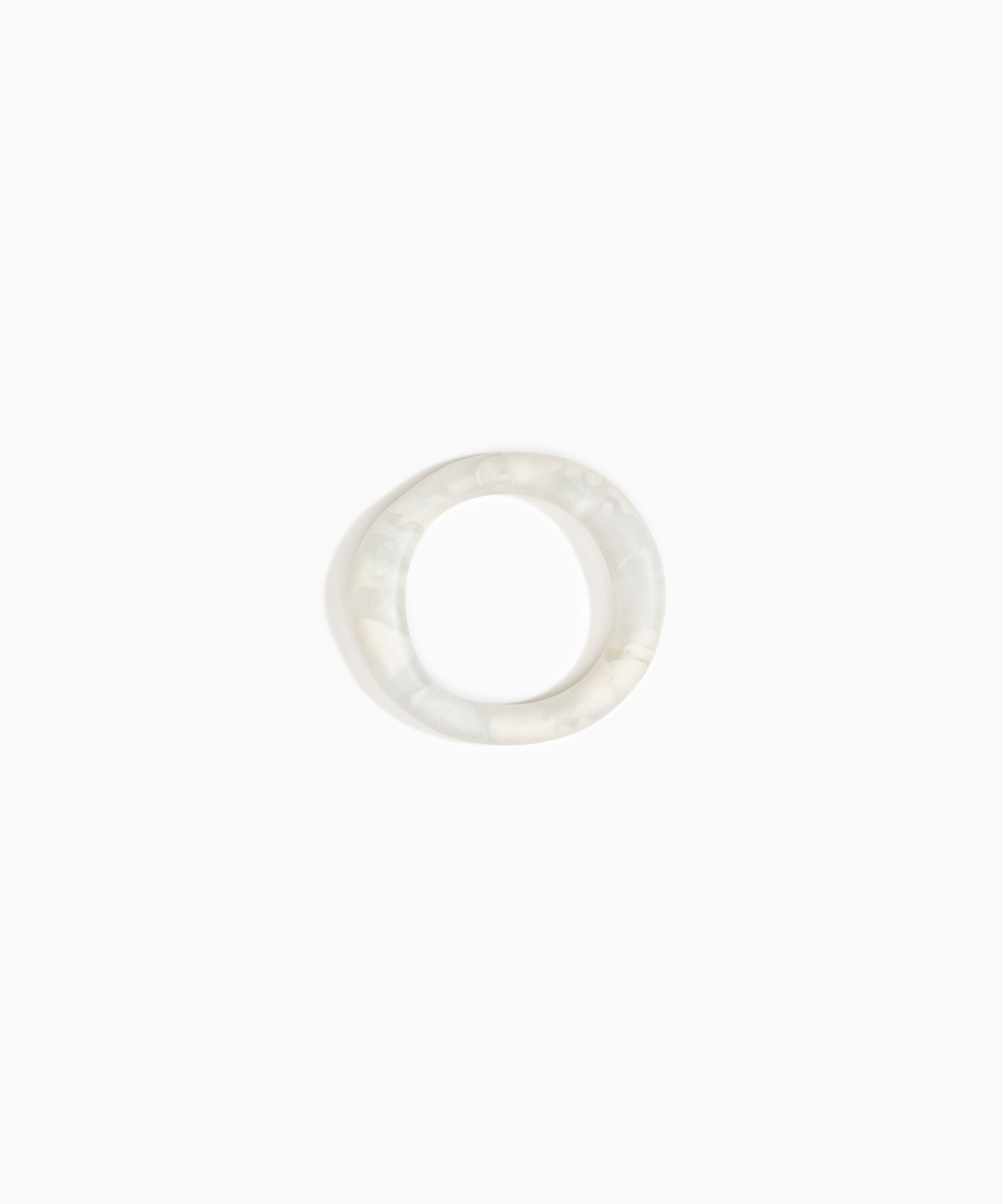 Dinosaur Designs Drift Wishbone Bangle Bracelets in Chalk Swirl Colour resin with Narrow Fit