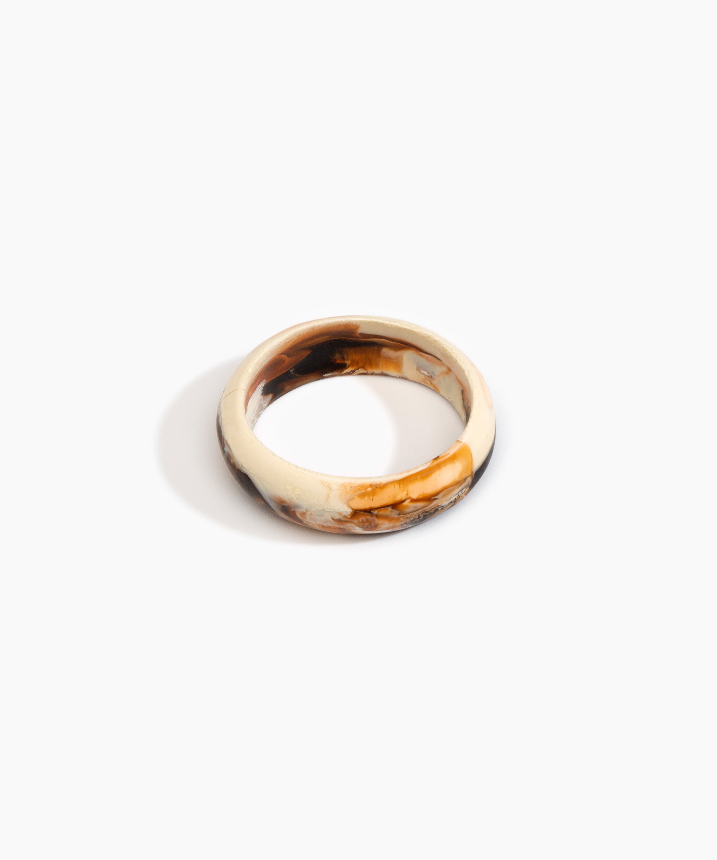 Dinosaur Designs Medium Organic Oval Bangle Bracelets in Light Horn Colour resin with Wide Fit