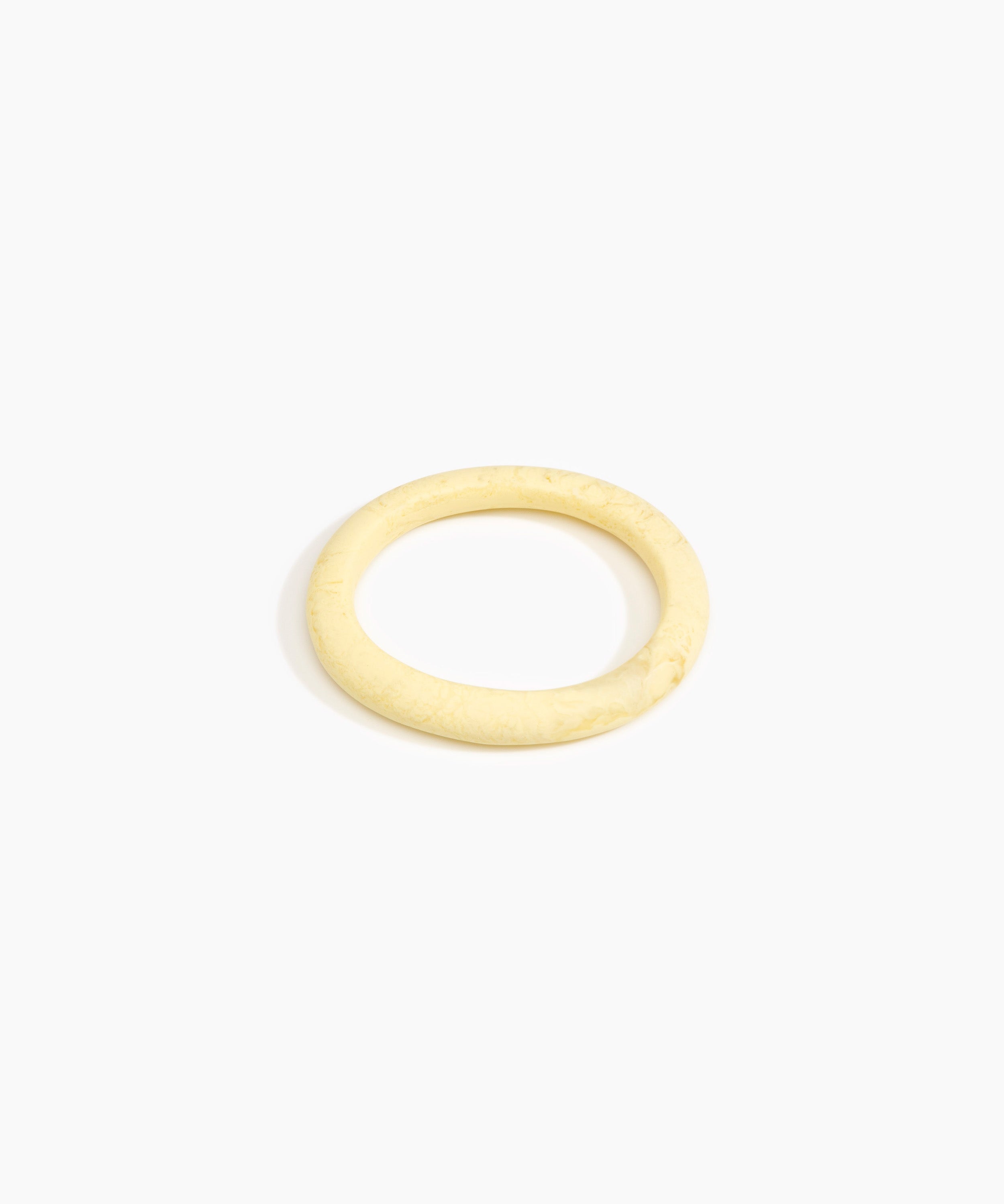 Dinosaur Designs Small Organic Oval Bangle Bracelets in Lemon color resin with Wide Fit