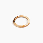 Dinosaur Designs Small Organic Oval Bangle Bracelets in Light Horn color resin with Wide Fit