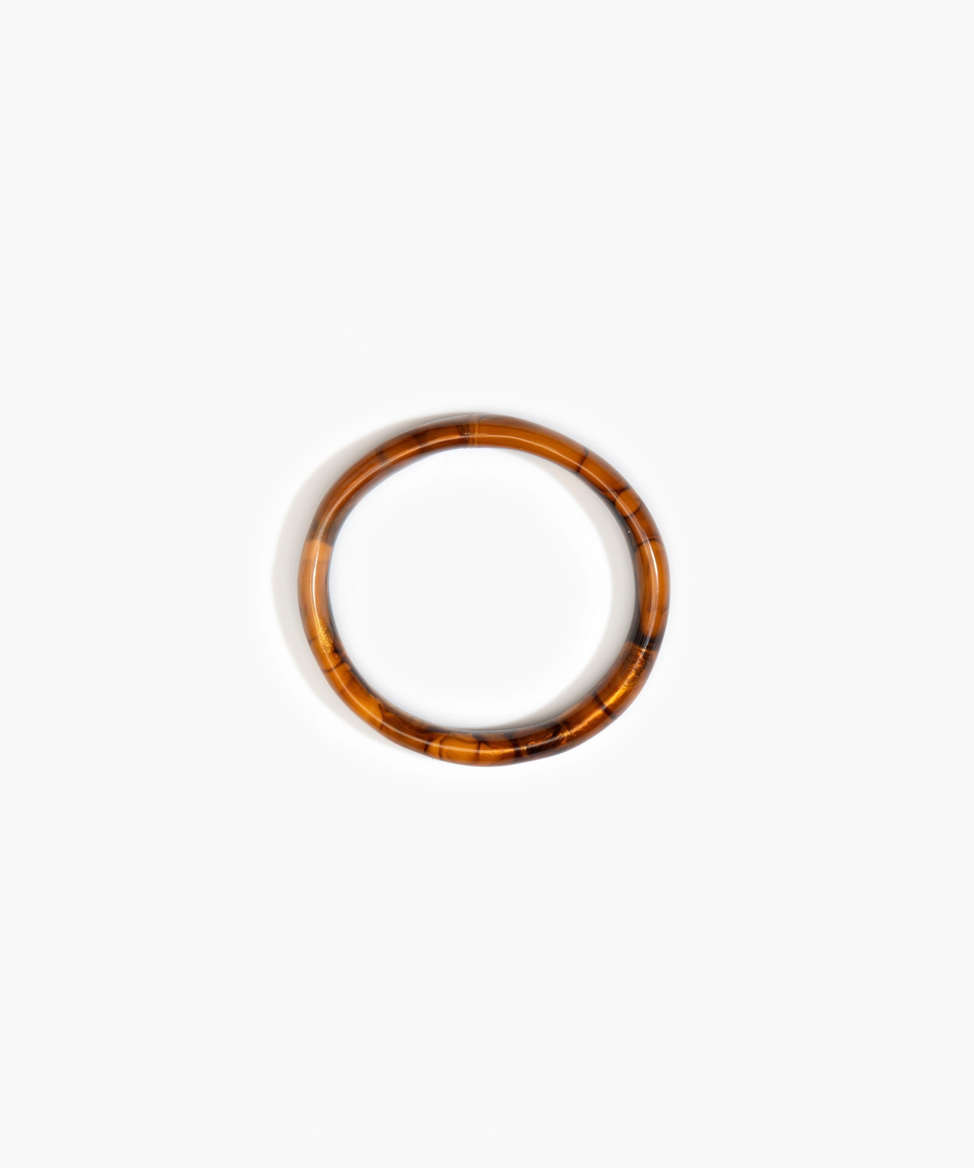 Dinosaur Designs Polished Classic Wishbone Bangle in Dark Horn Colour resin with Narrow Fit.